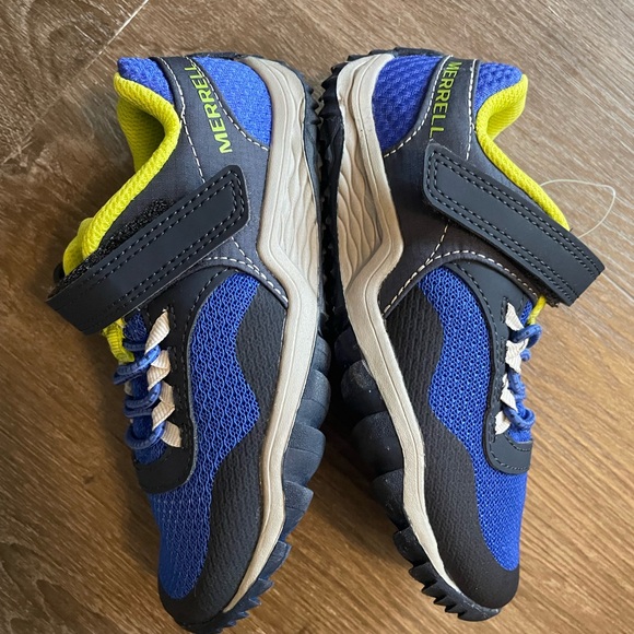 New Merrell Trail Glove 7 A/C Sneakers Kids Blue and Green Shoes - Picture 5 of 9